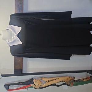 Black Dress White Collar Wednesday Addams Thick Everyday Material Medium